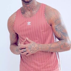 ADIDAS  Football /Soccer SPORT Tank 3-Stripes Side ASH PINK trefoil size M